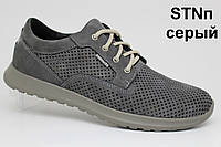 Чоловічі літні туфлі Clubshoes шкіряні сірі з перфорацією на шнурівці 43 (28,5 см).