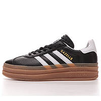 Женские кроссовки Adidas Gazelle Bold Black White Gum Platform IG1733 черные кожаные адидас газели болд газель