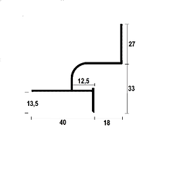 Профіль тінового шва 18мм АСТ218 з каналом для LED ленты АСТ218, 18х33 мм. Чорний