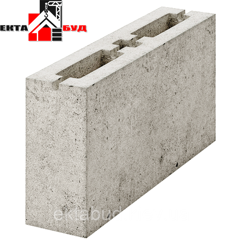Блок будівельний бетонний шлакоблок перегородковий 390х90х188