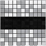 Самоклеюча алюмінієва плитка срібна із чорним мозаїка 300х300х3мм SW-00001825 (D), фото 6