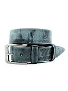 Чоловічий шкіряний ремінь Сірий 3,8 см х 110-120 см Weatro, фото 3