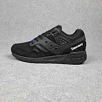 Sаucony мужские весенние/летние/осенние черные кроссовки на шнурках.Демисезонные мужские замшевые кроссы