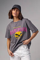 Трикотажная футболка с принтом Miami Beach, цвет: серый