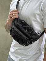 Мужская спортивная сумка через плечо, мужская прочная бананка черного цвета