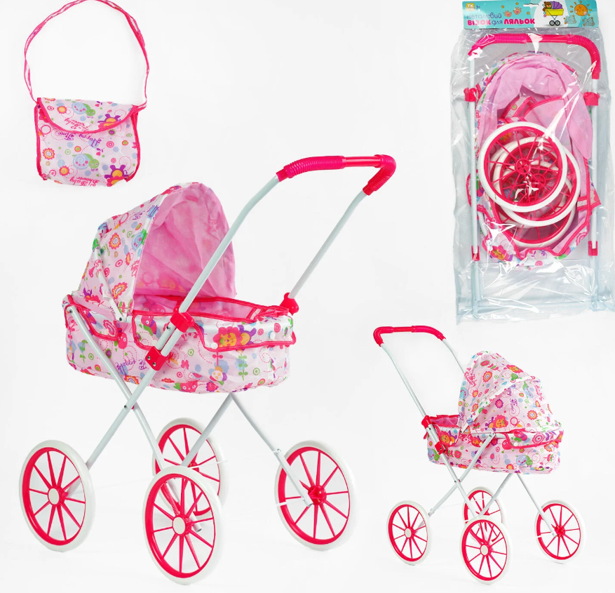 Коляска для ляльок на великих колесах