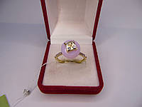 Золотое женское кольцо Луи Виттон с бриллиантом. Размер 21