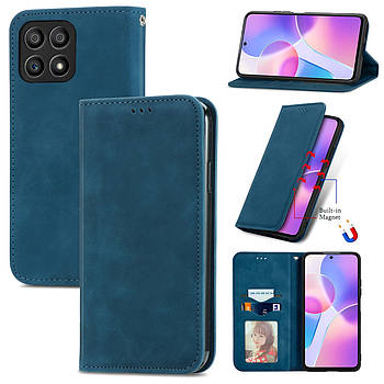 Чохол-книжка Skin Feel Leather Wallet для Honor X8a Blue