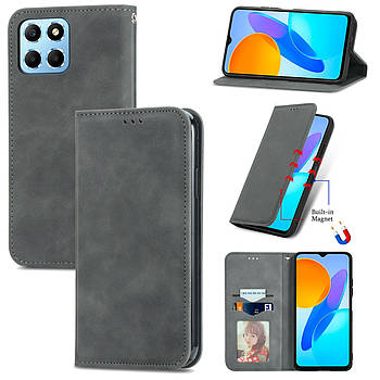 Чохол-книжка Skin Feel Leather Wallet для Honor X6a Grey