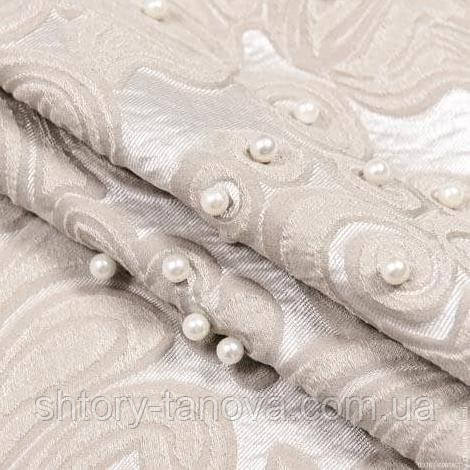 Жакард вензель Перлина бежевий, фото 1