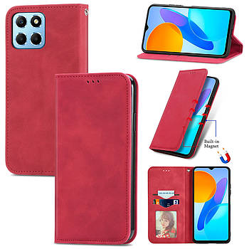 Чохол-книжка Skin Feel Leather Wallet для Honor X6a Red