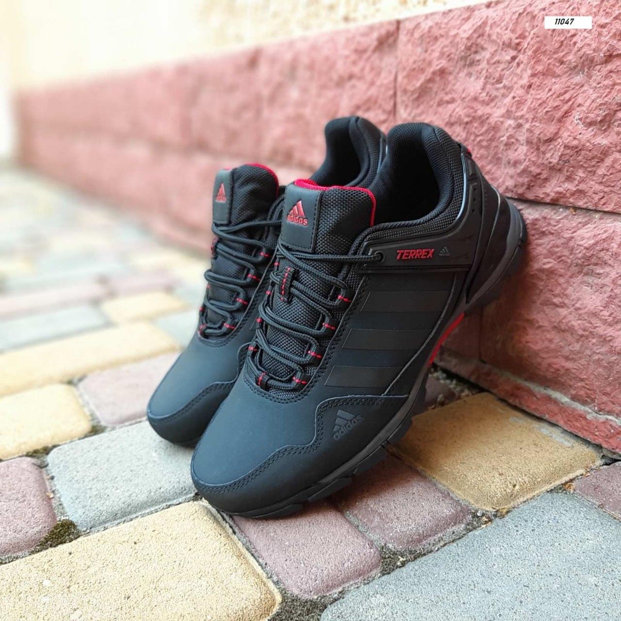 Adidas Terrex чоловічі весняні/літні/осінні чорні кросівки на шнурках.Демісезонні нубук кроси