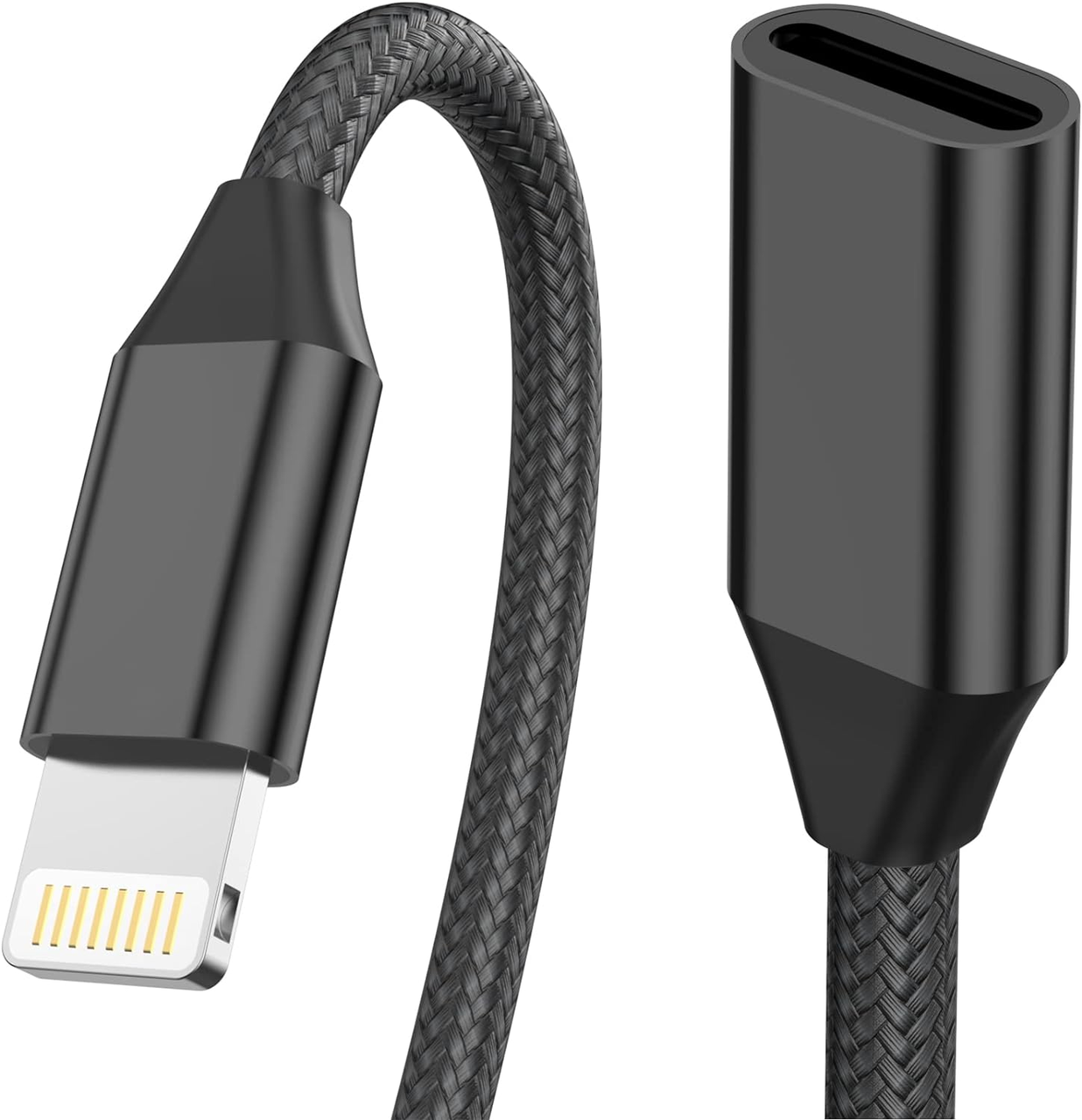 Подовжувач зарядного пристрою для iPhone, [сертифікований Apple MFi] нейлоновий плетений 15cm, фото 1