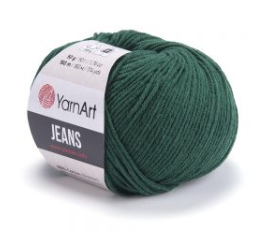 Нитки пряжа для в'язання бавовна акрил JEANS Джинс від YarnArt Ярнарт № 92 - зелений