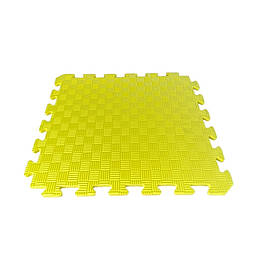 Килимок пазл EVA 50*50см товщина 10мм жовтий, м'яка тепла підлога в дитячу 50*50см, 10мм