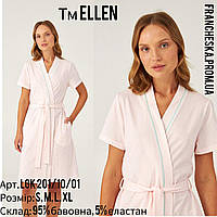 Женский халат на запах с короткими рукавами Flowering ТМ Ellen (LGK 201/10/01)