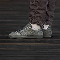 Adidas Gazelle чоловічі весняні/літні/осінні сірі кросівки на шнурках. Демісезонні чоловічі замшеві кроси