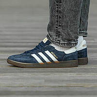 Adidas Spezial чоловічі весняні/осінні сині кросівки на шнурках. Демісезонні чоловічі замшеві кроси