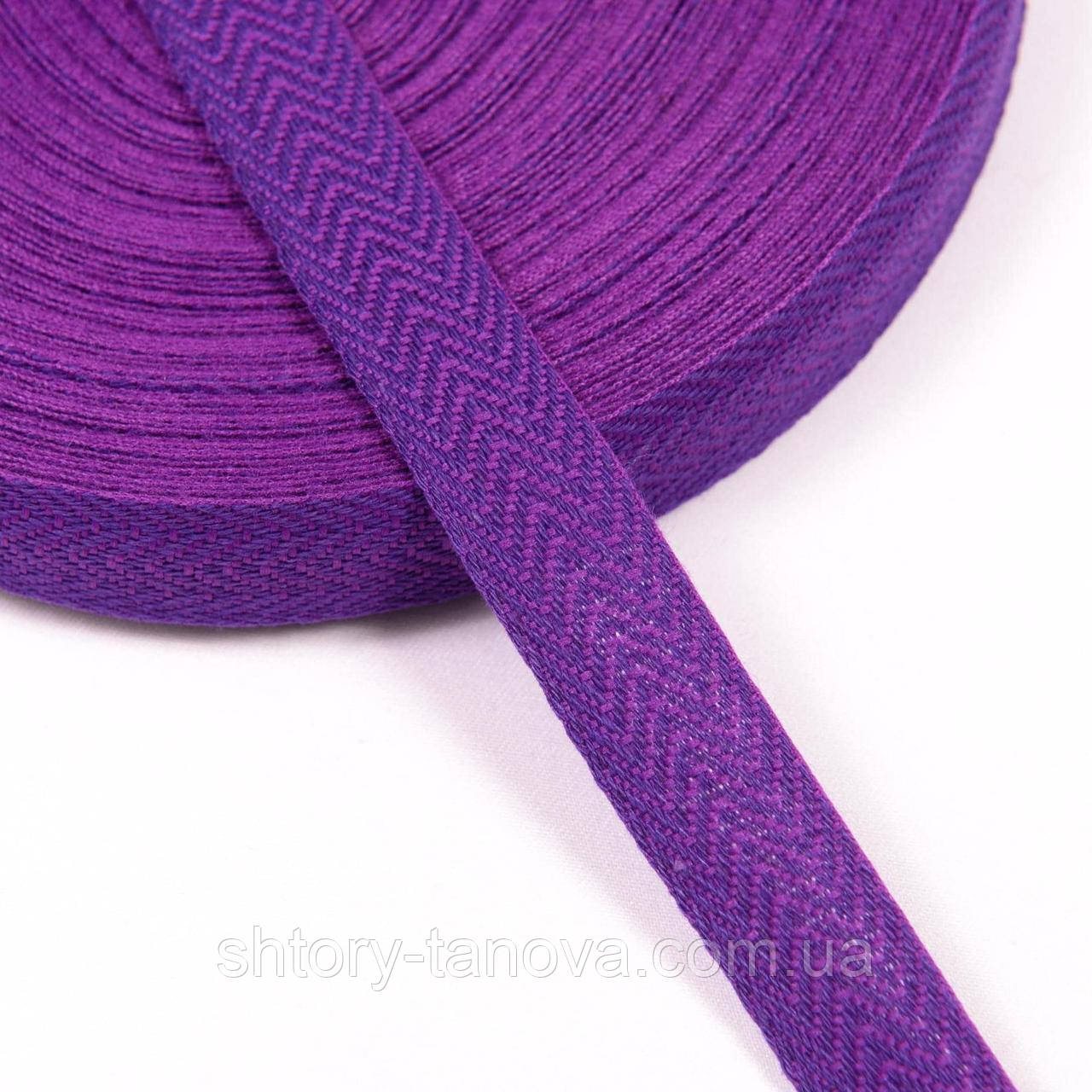 Декоративна кіперна стрічка ялинка фіолетова 20 мм - фото 1 - id-p2171380528