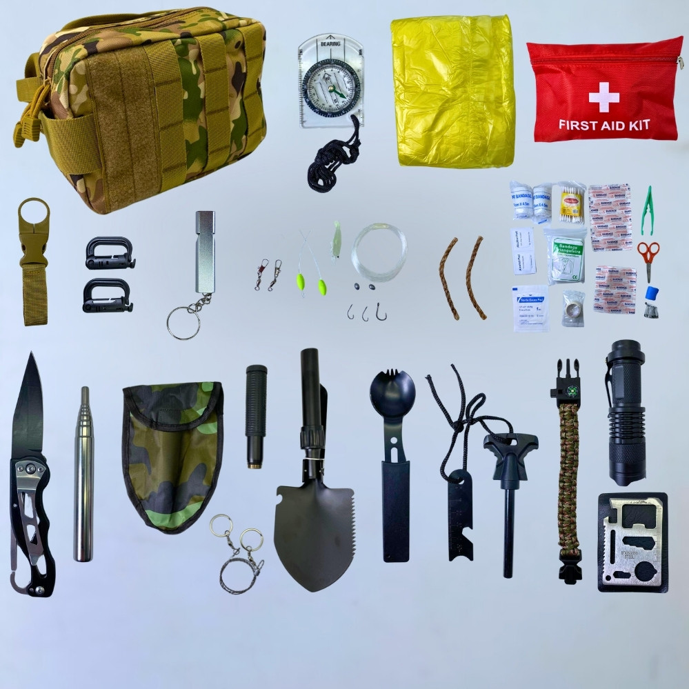 Набір інструментів для виживання в лісі професійний похідний туристичний 27 предметів, фото 1