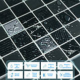 Самоклеюча поліуретанова плитка чорно-біла мозаїка 305х305х1мм (D) SW-00001149, фото 4