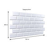 Декоративна ПВХ панель біла клінкерна цегла 960х480х4мм SW-00001431, фото 3