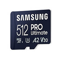 Карта пам'яті Samsung PRO Ultimate microSDXC 512GB UHS-I U3 V30 A2 + SD адаптер (MB-MY512SA/WW)