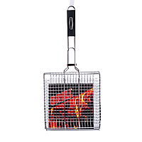 Решітка для грилю та барбекю з хромованої сталі Grill плоска 24*24 см