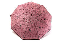Модный зонт полуавтомат полиэстер розовый Арт.541-4 Toprain (Китай)