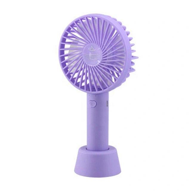 Вентилятор ручної акумуляторний Portable fan Violet з підставкою і USB-зарядкою (54522V-E)