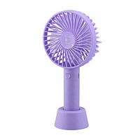 Вентилятор ручної акумуляторний Portable fan Violet з підставкою і USB-зарядкою (54522V-E)