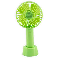 Вентилятор ручної акумуляторний Portable fan Green з підставкою і USB-зарядкою (54522G-E)