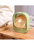 Вентилятор настільний акумуляторний DianDi Fashion Fan SQ 2177A з USB-зарядкою (54547G-E) Салатовий з жовтим, фото 4