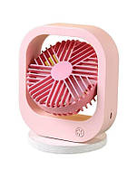 Вентилятор настільний акумуляторний DianDi Fashion Fan SQ 2177A з USB-зарядкою (54547P-E) Рожевий