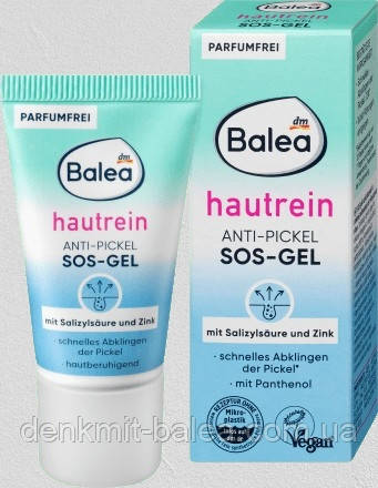 Дневной флюид против прыщей для молодой кожи лица Balea Sos Gel Anti-Pickel Hautrein 15 мл - фото 1 - id-p2171423316