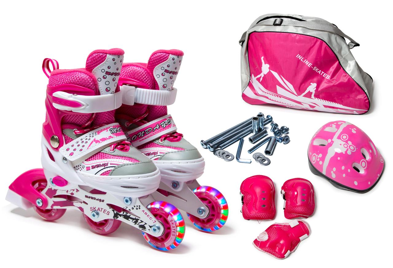Комплект дитячих розсувних роликів із захистом та набором для перестановки коліс HAPPY ROSE