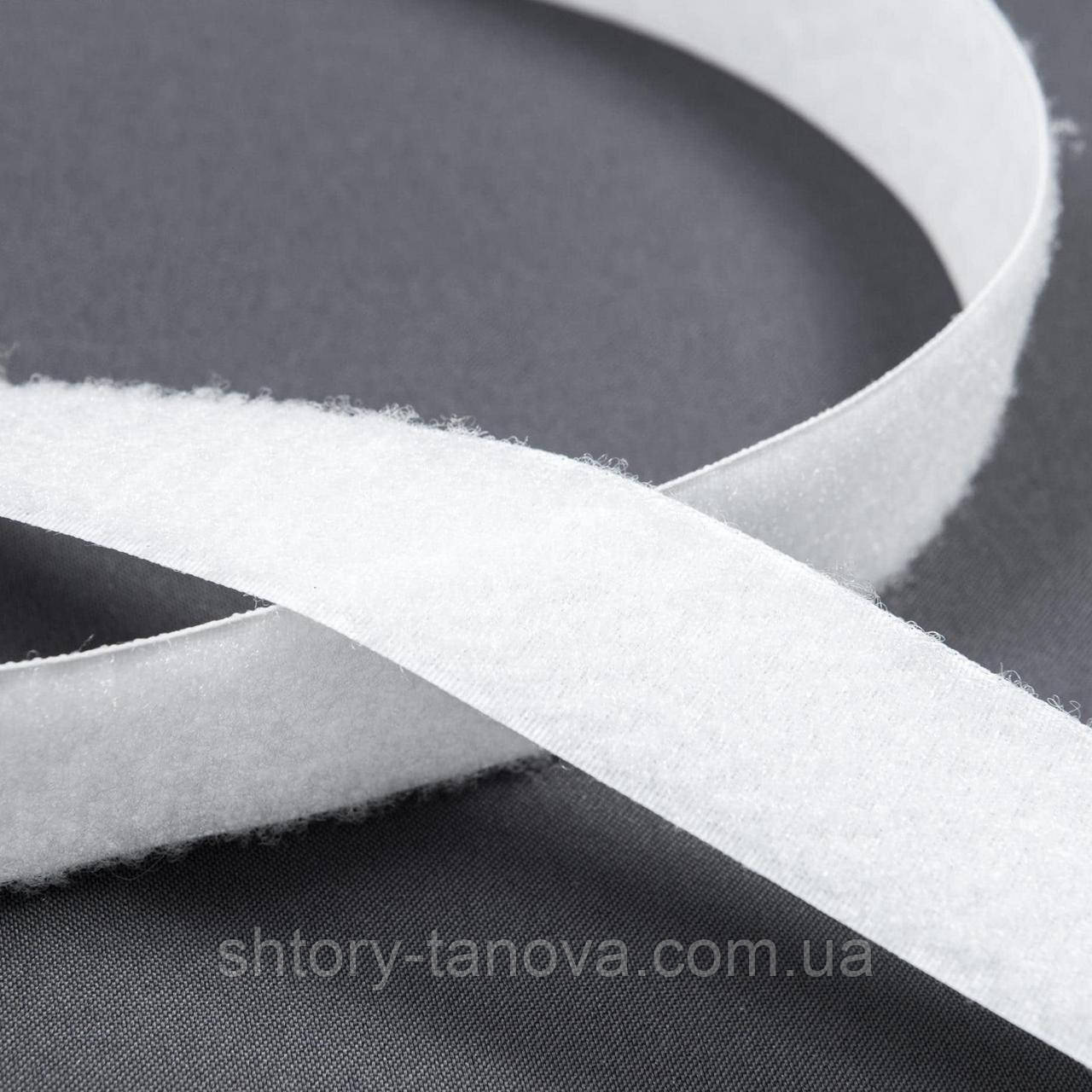 Липучка Велкро пришивна м'яка частина біла 40мм/25м, фото 1