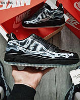 Nike мужские весенние/осенние черные кроссовки на шнурках.Демисезонные мужские кожаные кроссы