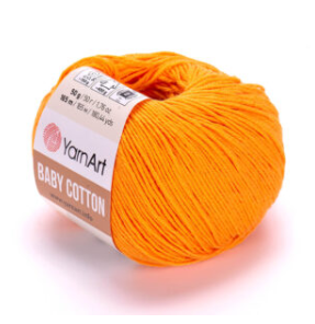 Нитки пряжа для в'язання бавовна / акрил BABY COTTON YarnArt Бебі котон ЯрнАрт № 425 - помаранчевий