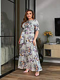 Жіноча довга сукня з квітковим принтом Тканина софт віскоза Розміри 48,50,52,54,56,58, фото 5