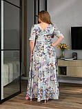 Жіноча довга сукня з квітковим принтом Тканина софт віскоза Розміри 48,50,52,54,56,58, фото 2