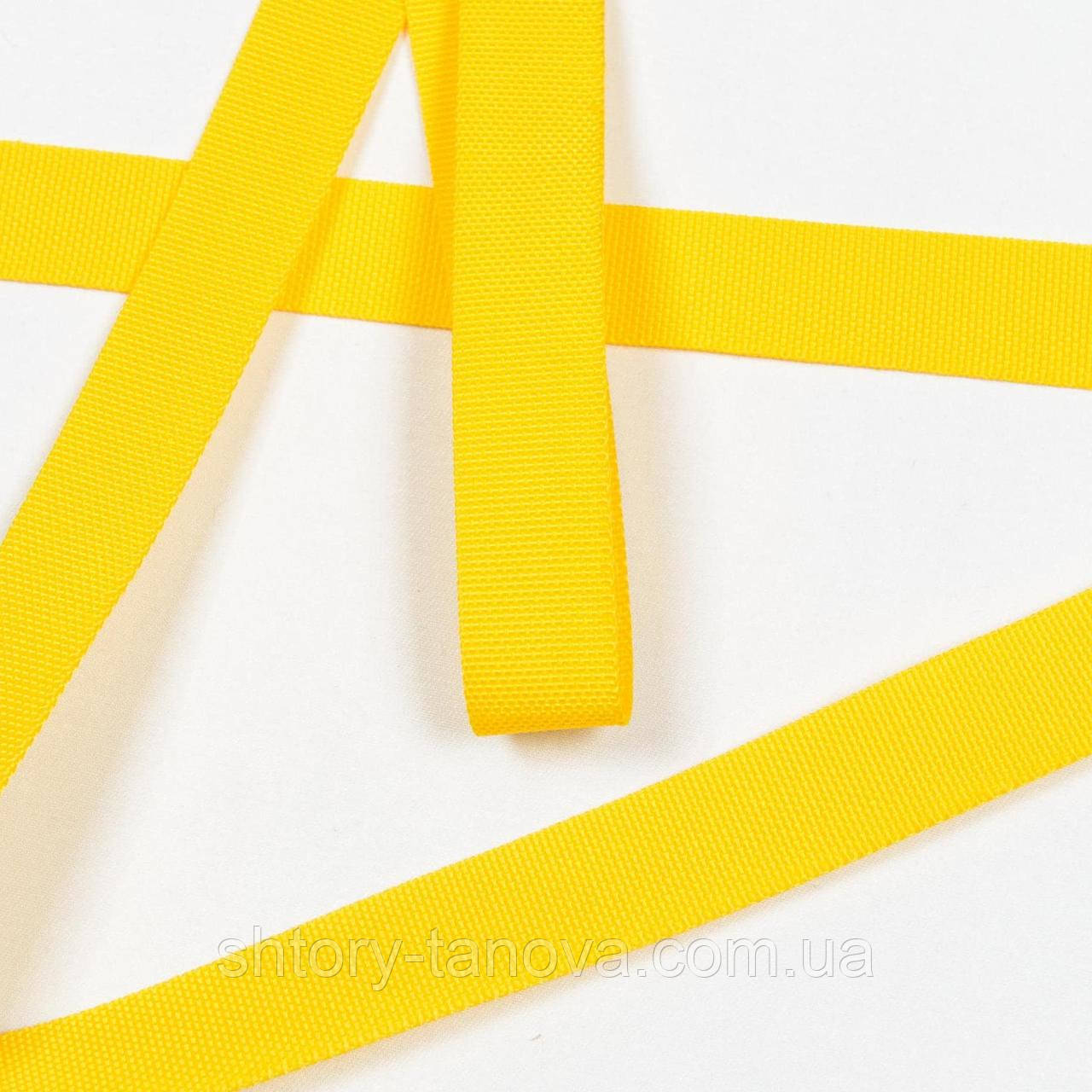 Тасьма / стропа ремінна стандарт 25 мм жовта, фото 1