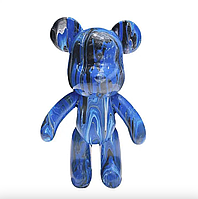 Флюидный медвежонок Punk Fluid Bear Bearbrick с красками, набор для творчества сделай сам DIY 23 см Синий Синий Черный