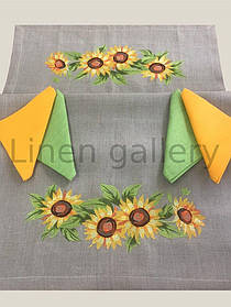 Вишита доріжка "Соняхи" + 4 серветки різнокольорові