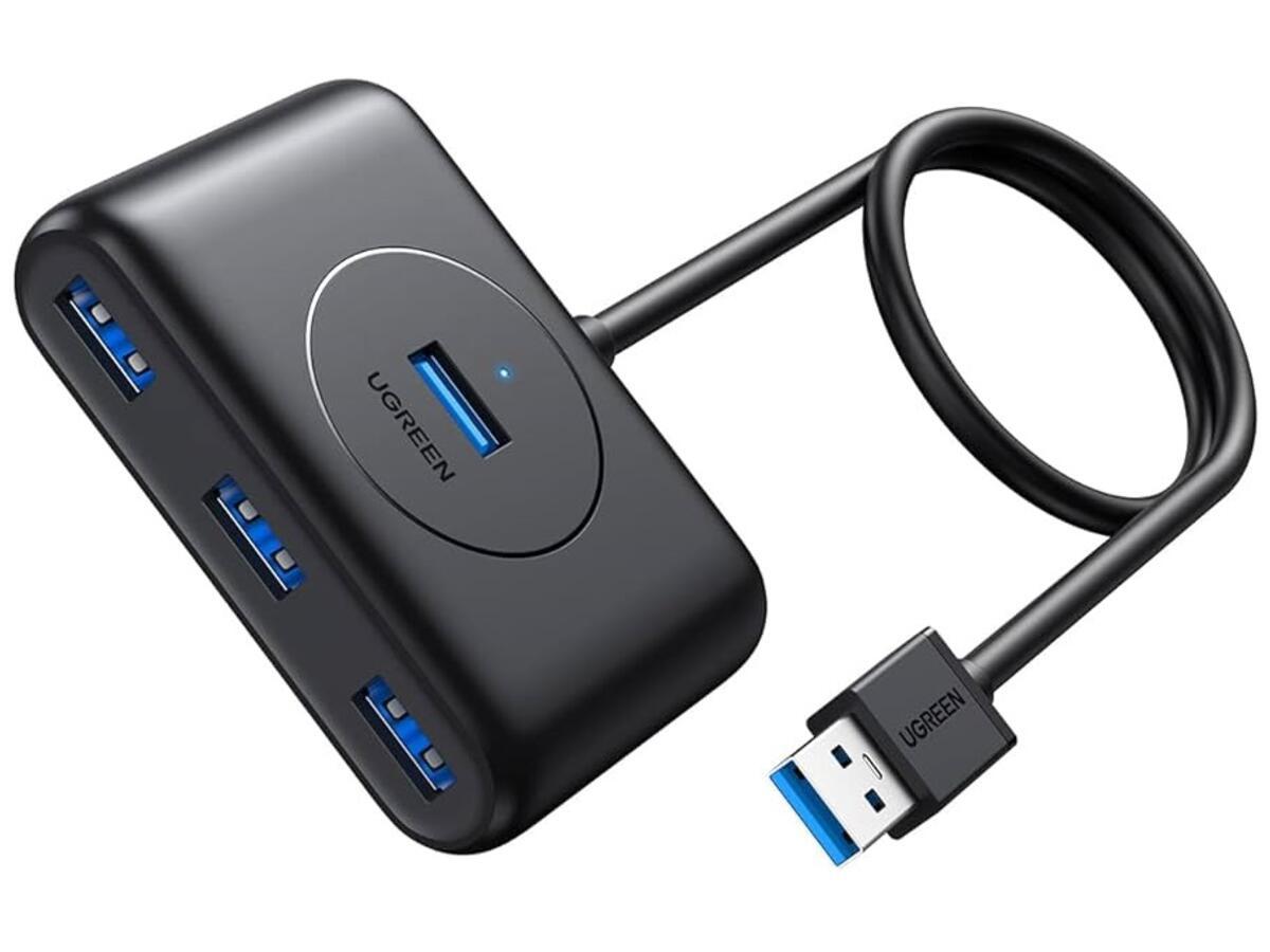USB хаб UGREEN розширювач із входом USB-A HUB адаптер (USB 3.0, 5 Gbps, 1m). Black, фото 1