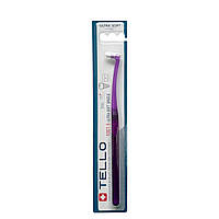 Монопучковая зубная щетка Tello Ultra soft Single 1007.5 (длинная щетина, фиолетовая), 1 шт