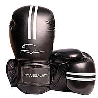 Боксерские перчатки PowerPlay 3016 Contender Черно-Белые 10 унций Im_1179