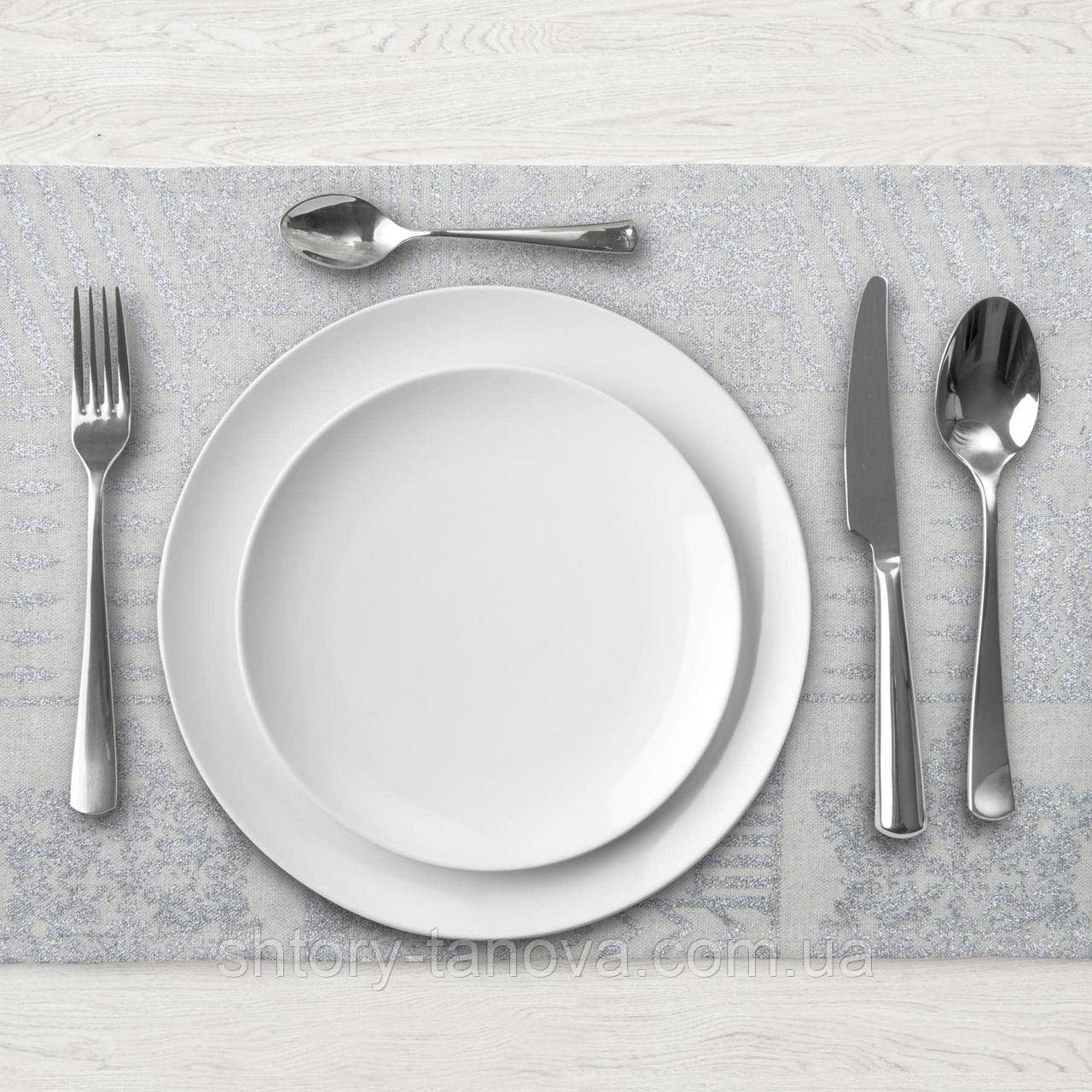 Сет сервірувальний Новорічний / Шівері колір срібло 30х45 см (145072), фото 1