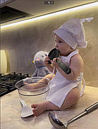 Комплект Фартух та ковпак кухаря дитячий Latte Baby для немовлят 1-3 років Білий, фото 10