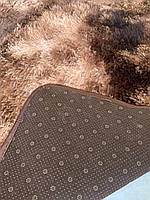 Прикроватный коврик с длинным ворсом прорезиненный Коврик травку в комнату стильный Коврик в спальню Темный коричневый